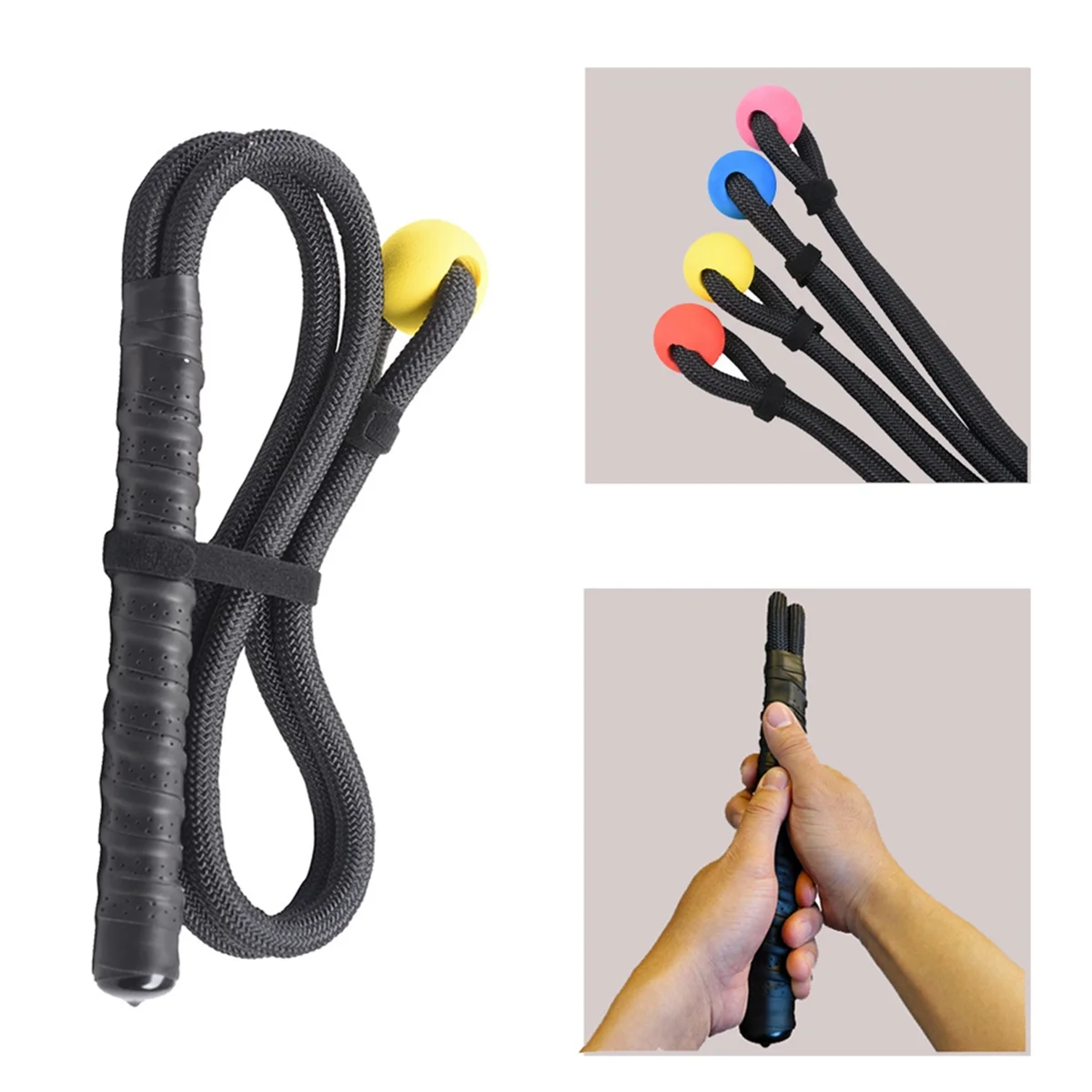 BAAU Golf Swing Trainer Golf Practice Training Rope Elastic Posture Correction Rope Black