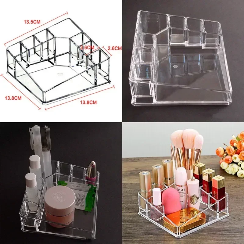 Transparent Acrylic Makeup Organizer Cosmetic Brush Storage Box for Eyebrow Pencil Lipstick Nail Polish Plastic Beauty Egg Case 5