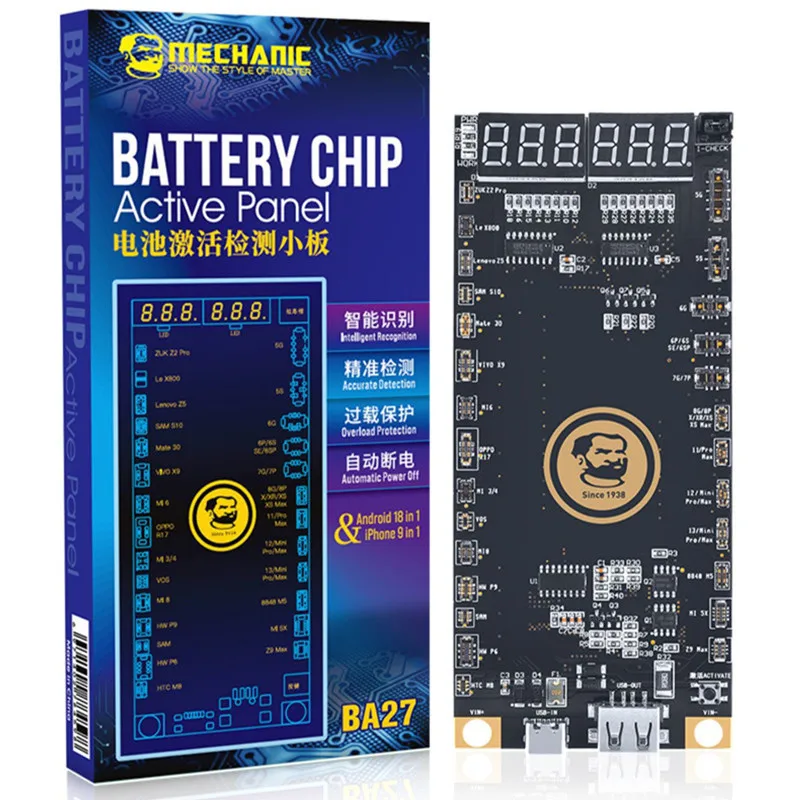 Mobile Phone Battery Board MECHANIC BA27 Activation Board for Phone 5G-13ProMax Android with LED Digital Display Circuit Board Charging Tester