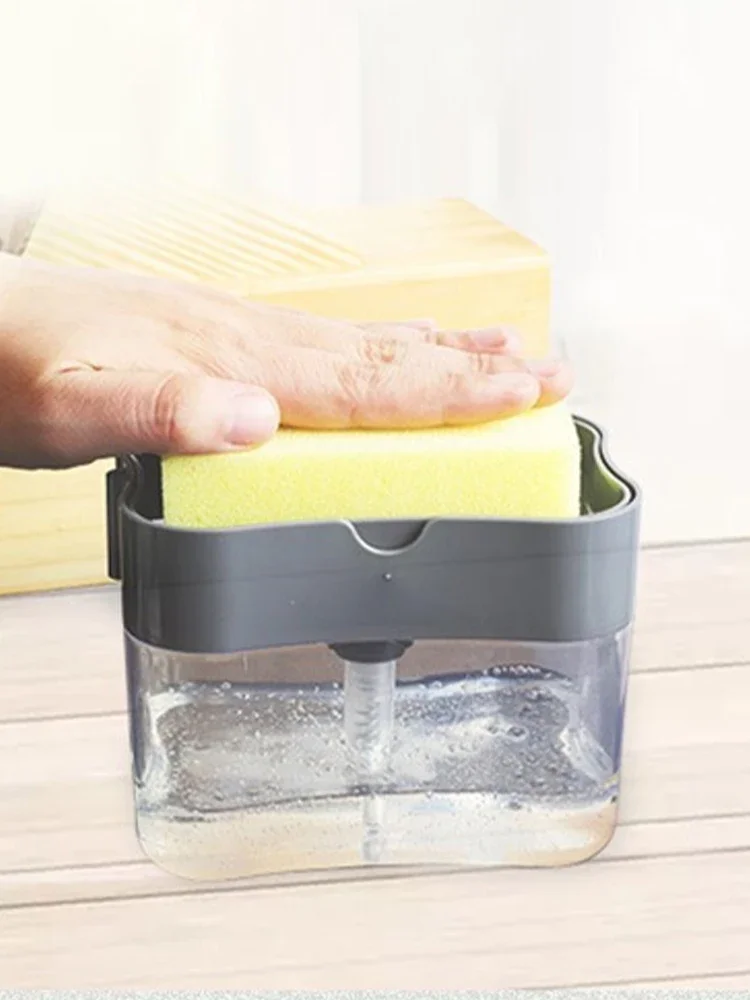 Description Picture 3 of itemNew Bathroom And Kitchen Soap Dispenser Box, Sponge Holder For Washing, Dishwashing With Cloth, And Soap Dispenser For Brushing