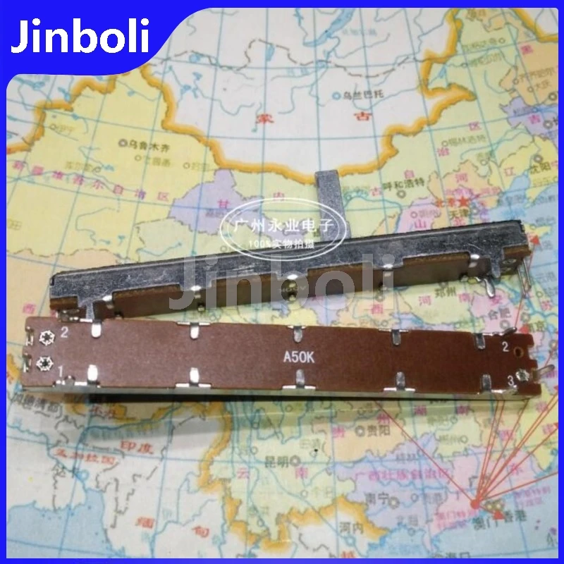 2PCS SC6021N 75MM Straight Slide Potentiometer Resistor A503 50K Ohm Single 3Pins Mixer Fader A50K Handle Length 15MM