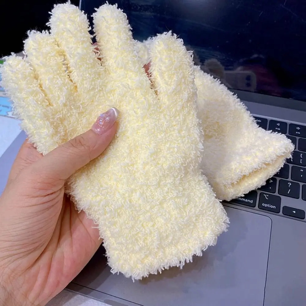 New Coral velvet Coral Velvet Gloves Cycling Winter Star Gloves Cartoon Windproof Gloves Women