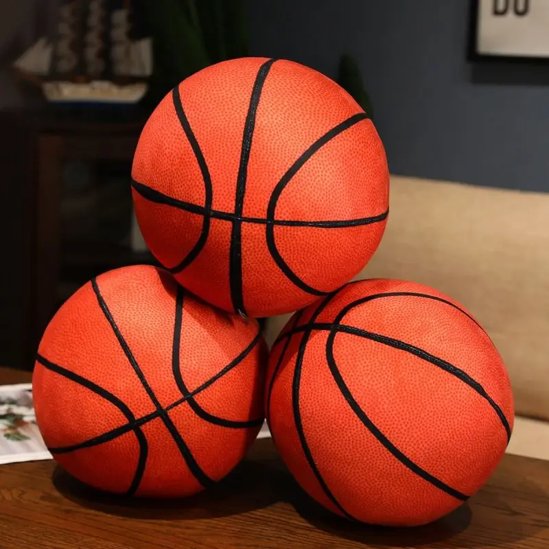 Hot 1pc 24cm Creative Basket Ball Plush Toy Cute Basketball Pillow Car Home Decor Doll Ball Throw Toy Funny Kids Children Gift laundry basket clothes hamper organizer sorter storage foldable with cover handle aluminum frame for bathroom bedroom home black