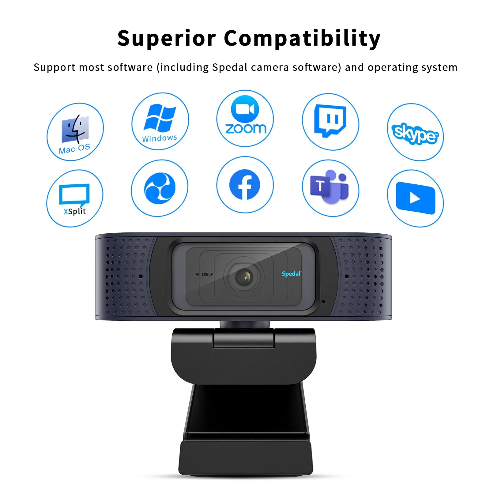 HD 1080P USB Webcam with Microphone for Computer and Laptop