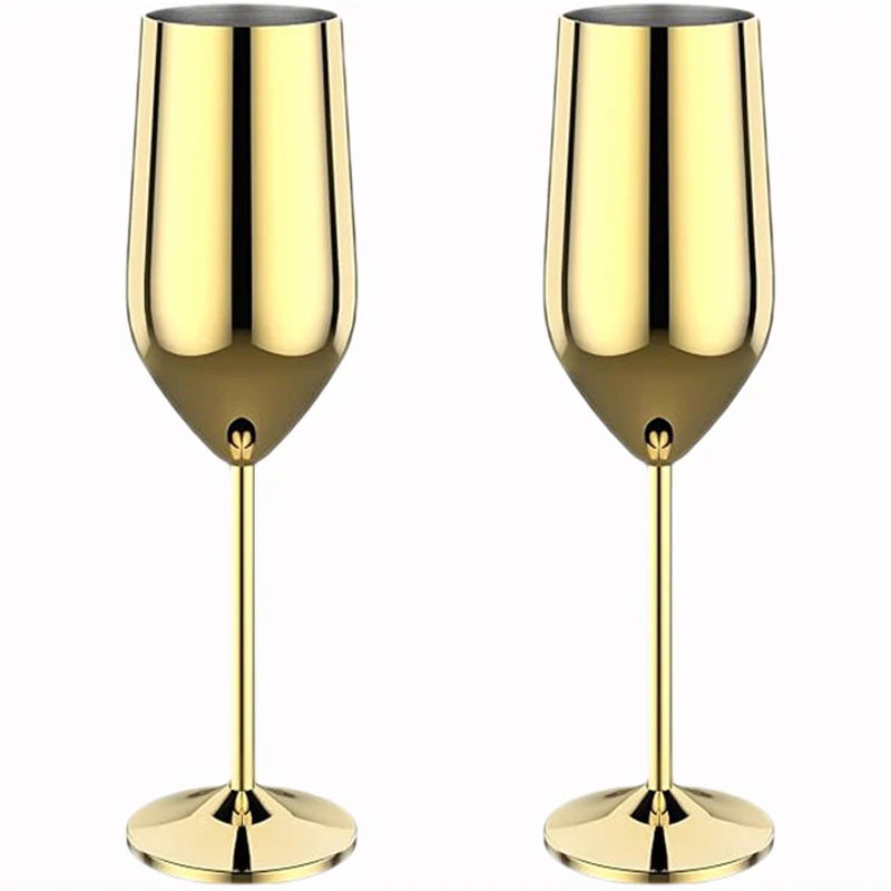 2Pcs New Stainless steel wine glasses unbreakable metal cocktail glasses 220ml for drinking cocktails and wine in the at bar Cup