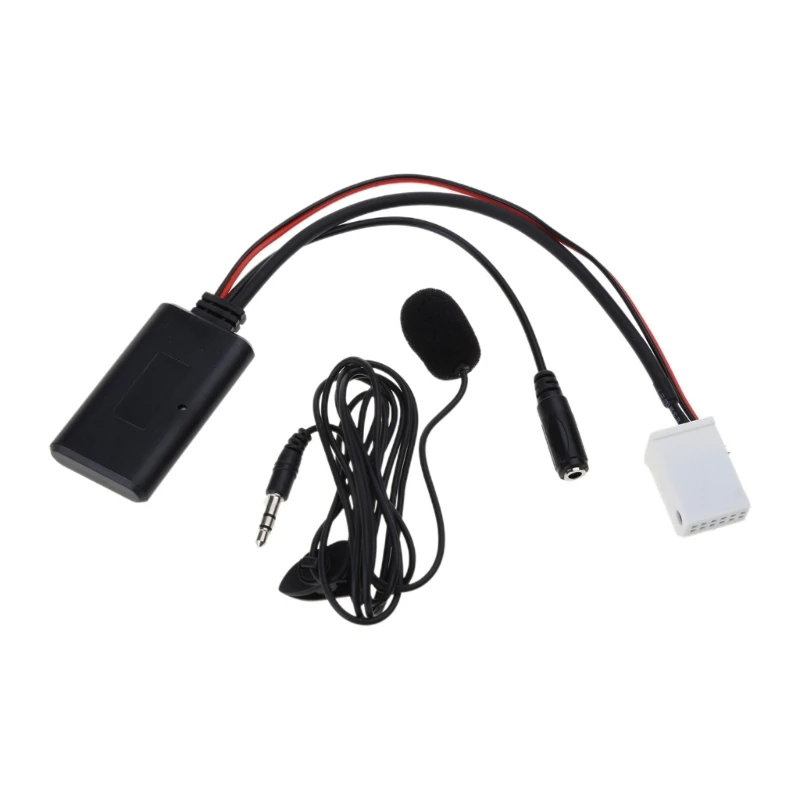 

Q9QD Auto AuxAdapter 12Pin Bluetooth-compatible AUX-in Wire Connector Adapter