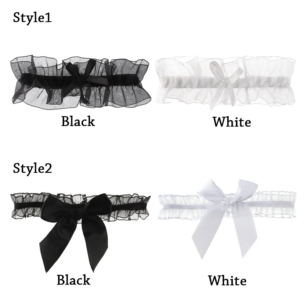 Garter Belt Womens Sexy Lace Bowknot Elastic Leg Ring Stocking Suspender Bride Cosplay Party Accessories 1PC