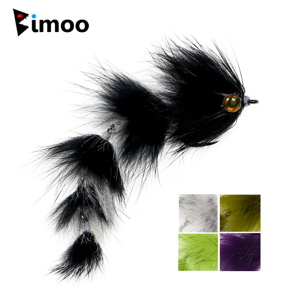 Bimoo 피네스 체인저 관절 물고기 등뼈 플라이 미끼, 송어 배스 파이크 타폰, 바닷물 낚시 플라이 미끼, 1PC