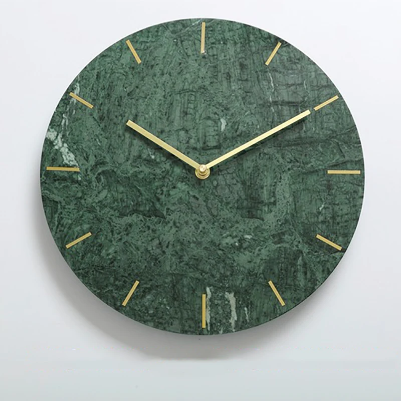Large Wall Clock Natural Marble Clocks Color:H;Sheet Size:12 inch