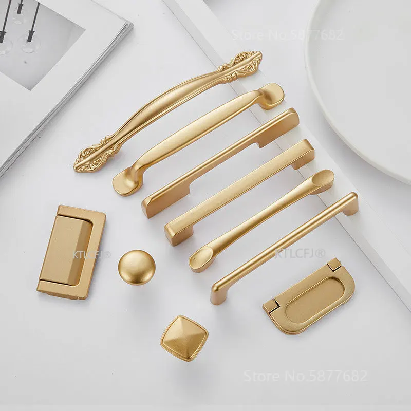 Kitchen Cupboard Knob Square U Type Gold Cabinet Drawer Pull Closet Door Hardware European Fashion Aluminum House Handle furniture handles kitchen door handles ball lever knob