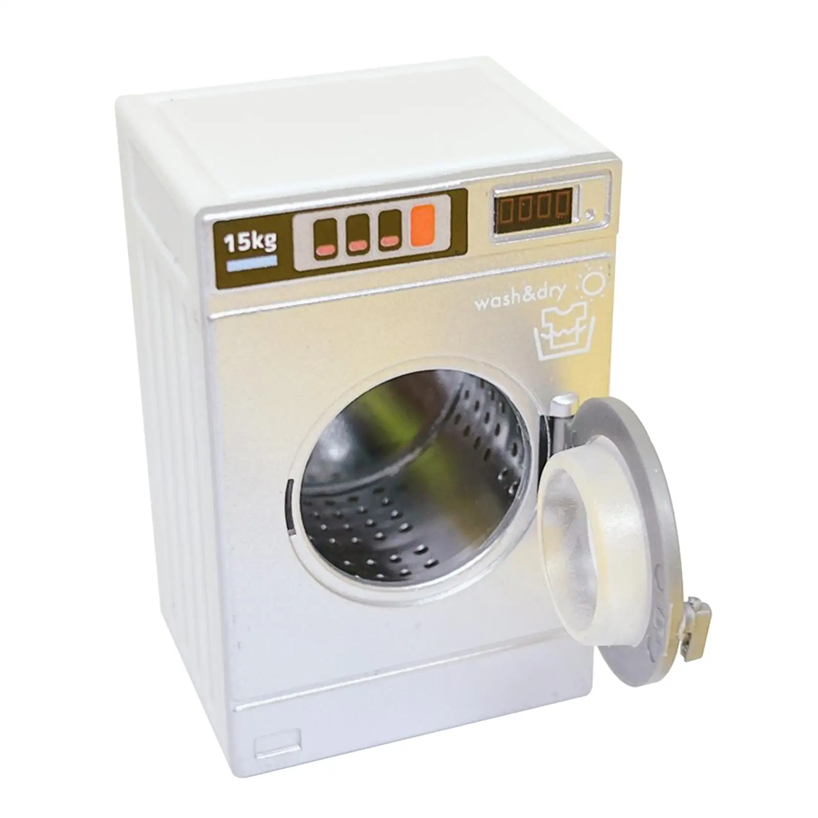 Dollhouse Washing Machine 1/12 Pretend Play Toy for Holiday Present Ages 3-6 2