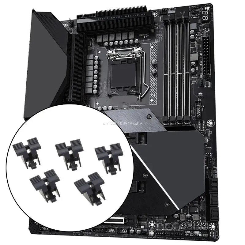 Fishtail 고정 클립 소켓 교체가있는 데스크탑 컴퓨터 메인 보드 용 5Pcs PCIE 16x 그래픽 카드 슬롯 소켓