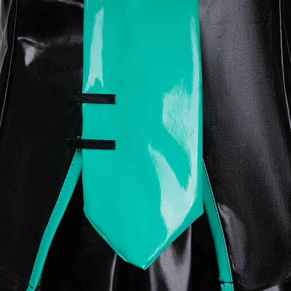 VTuber: Vocaloid Hatsune Miku | Black Dress Cosplay Costume Set 26 Hatsune Miku-Inspired Blue Dress Cosplay Costume for Women (Unofficial)