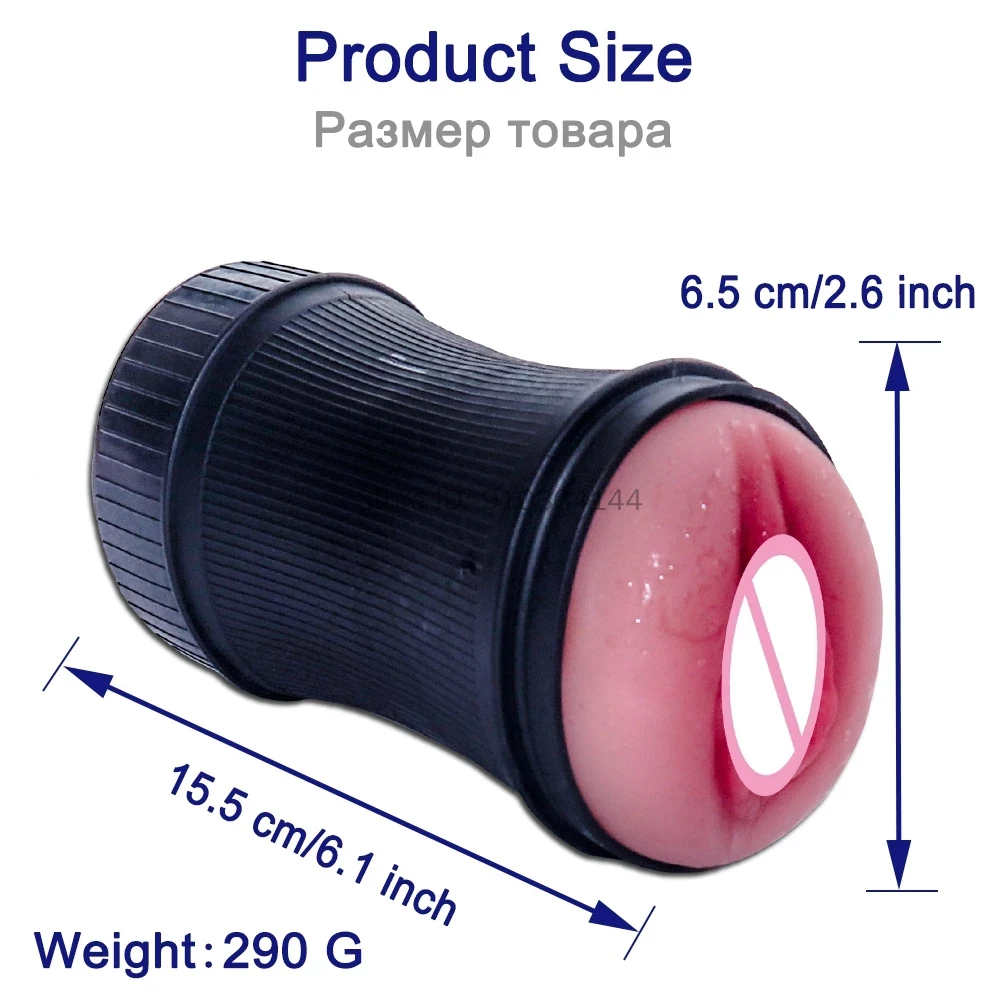 Double Head Masturbation Cup Vagina Real Pocket Pussy Male Masturbators Penis Endurance Exercise Vacuum Sex Toys Adult Games