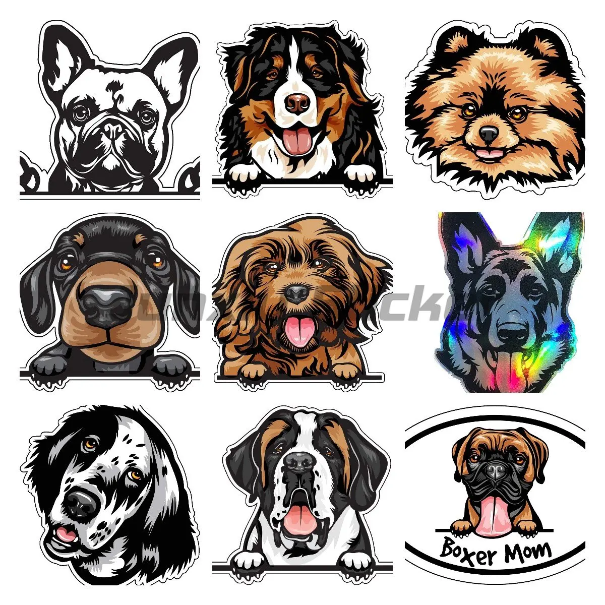

Lifelike Cute Dogs Animal Car Stickers Reflective Stickers and Decals Car Styling Home Door Window Helmet Decals