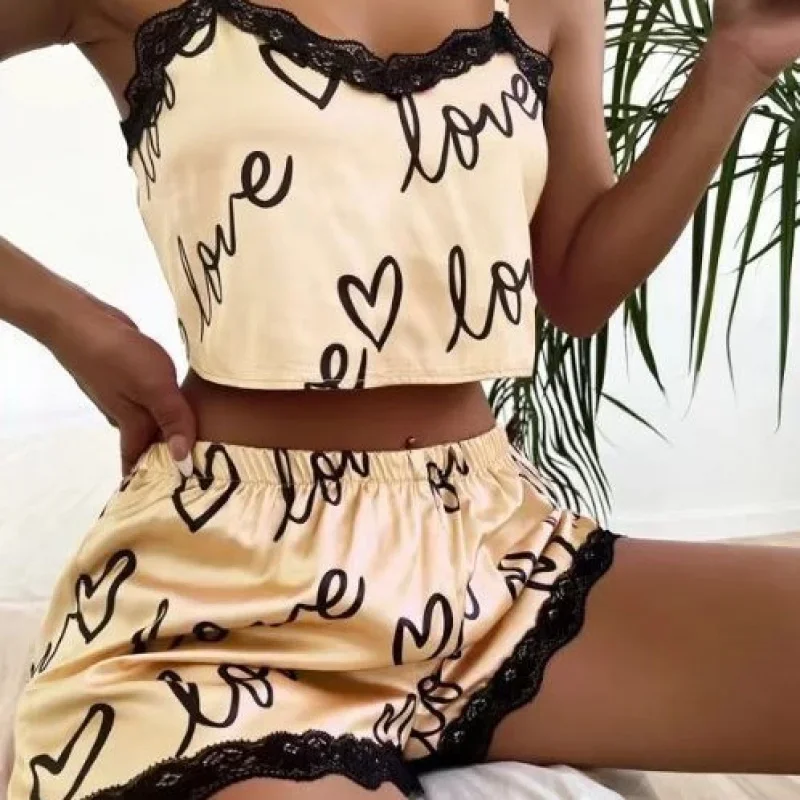 Women Pajamas Set Two Piece Set of Women's Pajamas Shorts Set Home Clothes