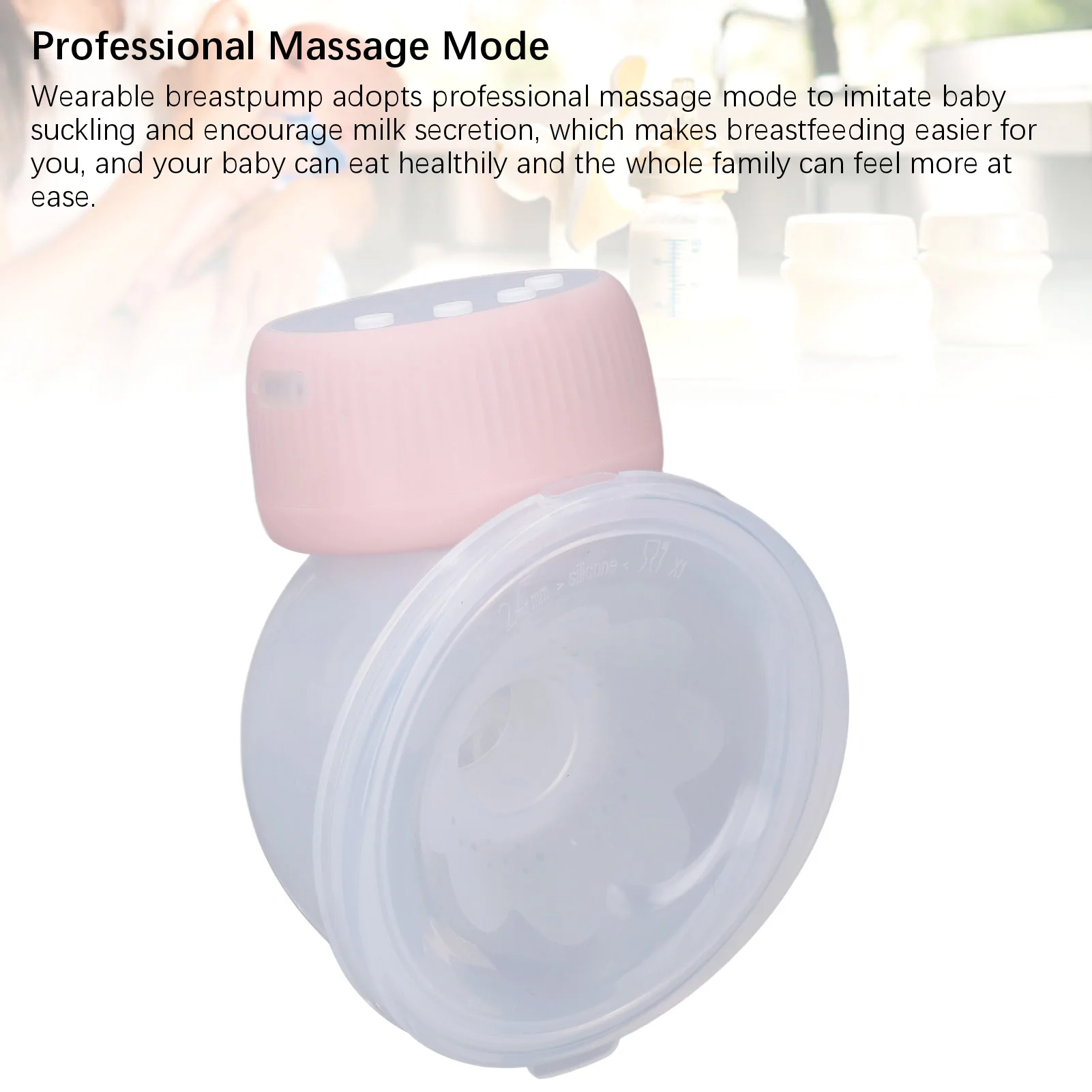 Wearable Breastpump Portable Milk Collector Cup Rechargeable 1200mAh Wearable Milk Extractor for Moms Extractor
