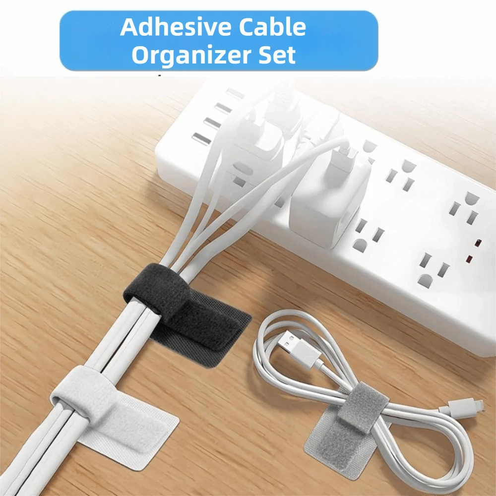 41개 책상 아래 케이블 정리 밴드 세트, 숨김형 훅앤루프 테이프 코드 정리기, 나일론 타이, 엉킴 방지 데이터 케이블 보관