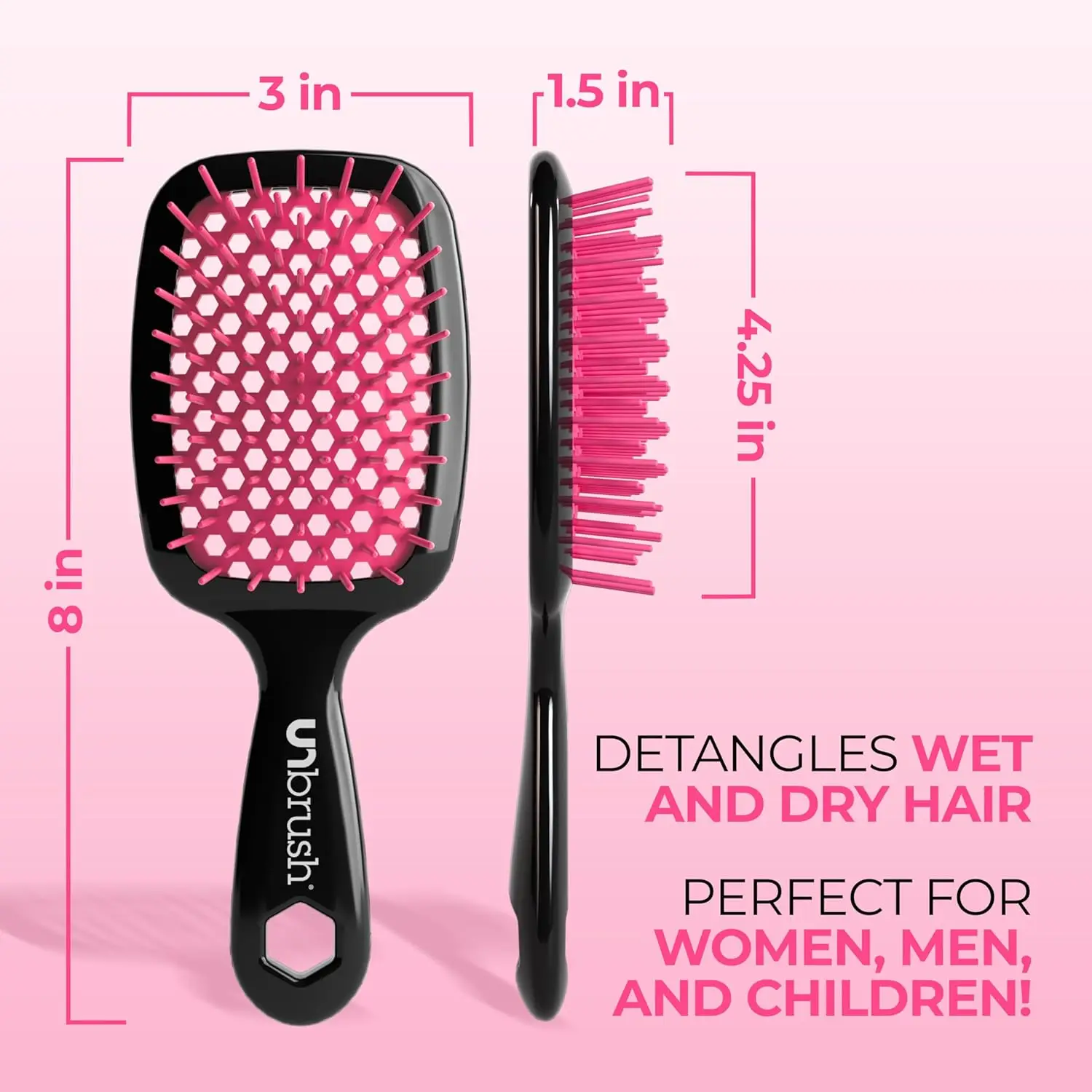 Heat UNbrush Detangling Brush for Pain-Free Brushing on All Wet or Dry Hair Types Durable DuoFlex Anti-Static Bristles 5