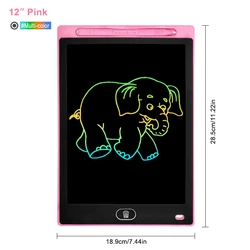 Colorful LCD Drawing Board for Kids - Electronic Writing and Painting Pad, Creative Toy for Children (12 Inch Pink)