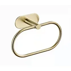 Luxurious Dual-Tone Bathroom Accessory Set with Towel Rack, Robe Hook, and Toilet Paper Holder (Gold Towel Ring)