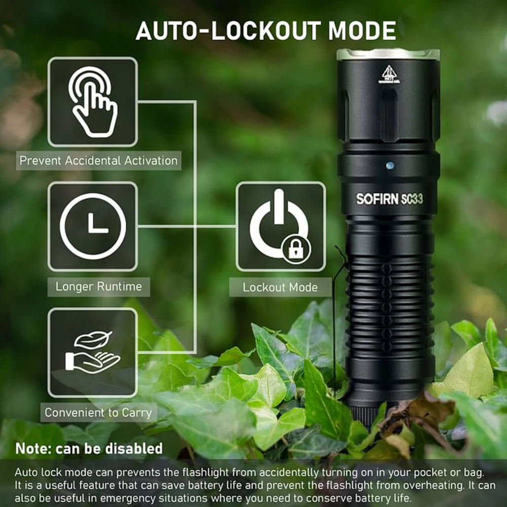 SC33 XHP70.3 HI LED Tactical Flashlight 5200lm USB-C Rechargeable 21700