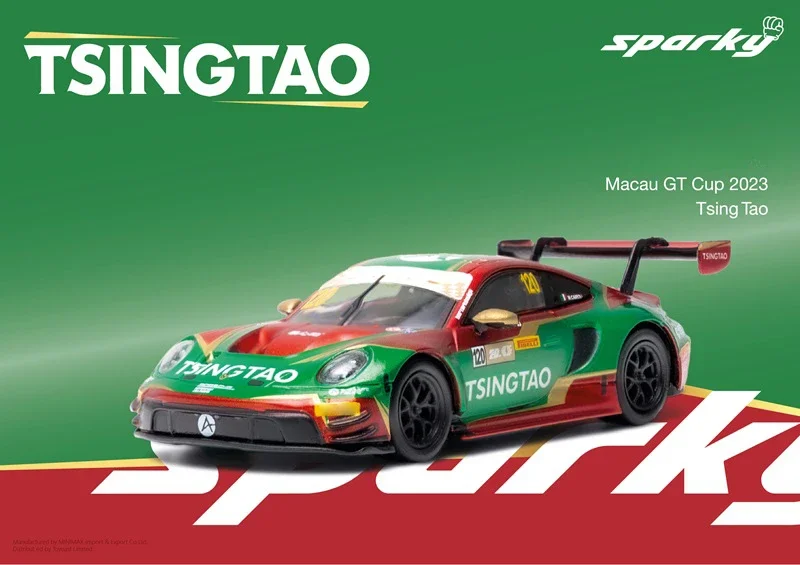 

Sparky x Tiny 1:64 GT3 R Макао GT Cup 2023 Tsing Tao (эксклюзивный крошечный) литая модель автомобиля