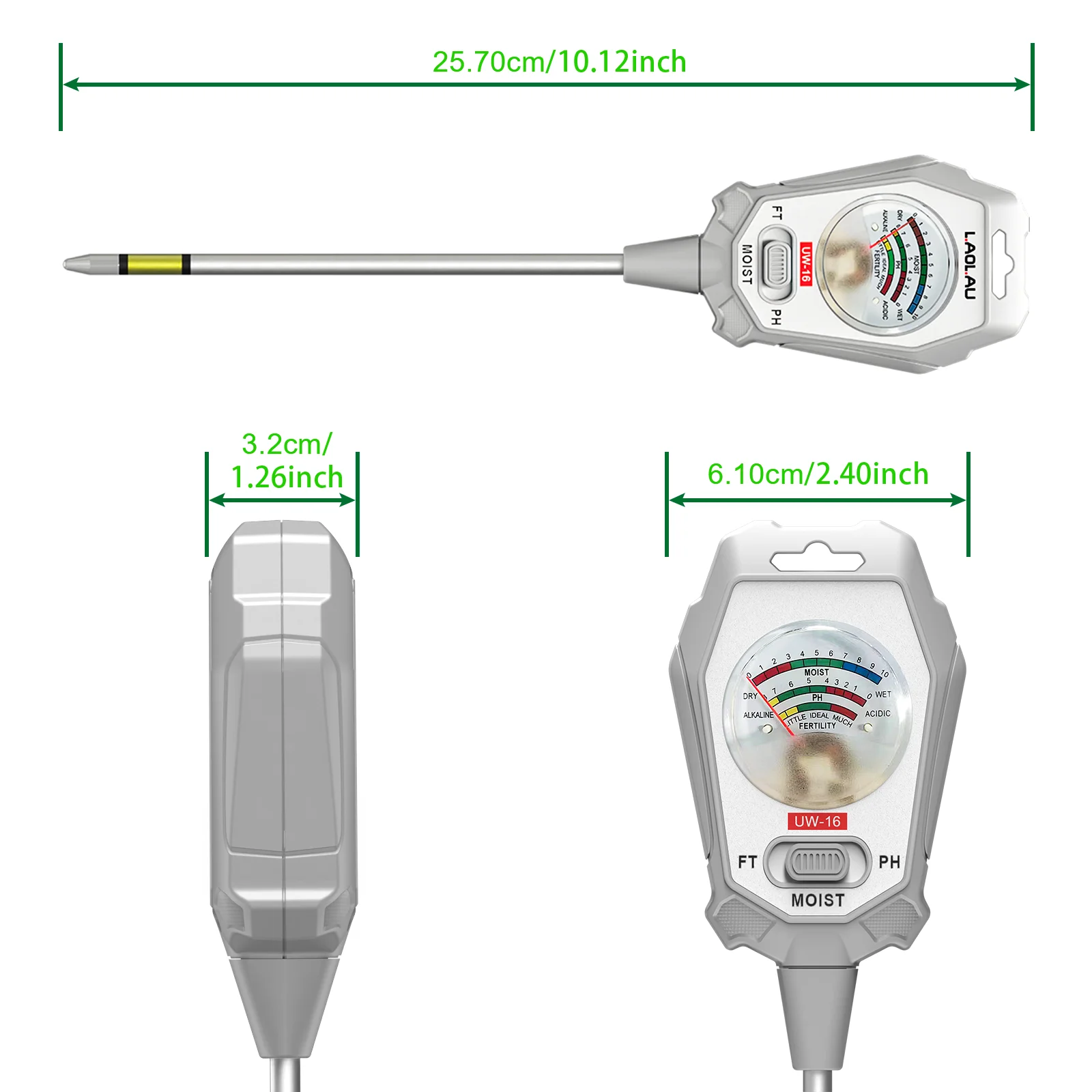 Soil Moisture Meter PH Meter Sensor Fertility Test Tool For Indoor/Outdoor Gardening Plant Moisture/Fertility/PH 3 in 1Testing