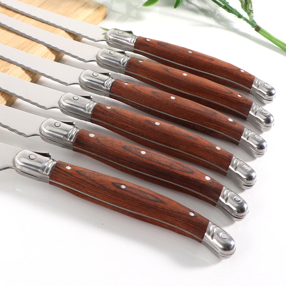 Laguiole Pronged Cheese Knife Pizza Cutter Sharp Blade Steak Knives High-end Wood Handle Cheese Tools cheese knives set 2/4/6/8pcs