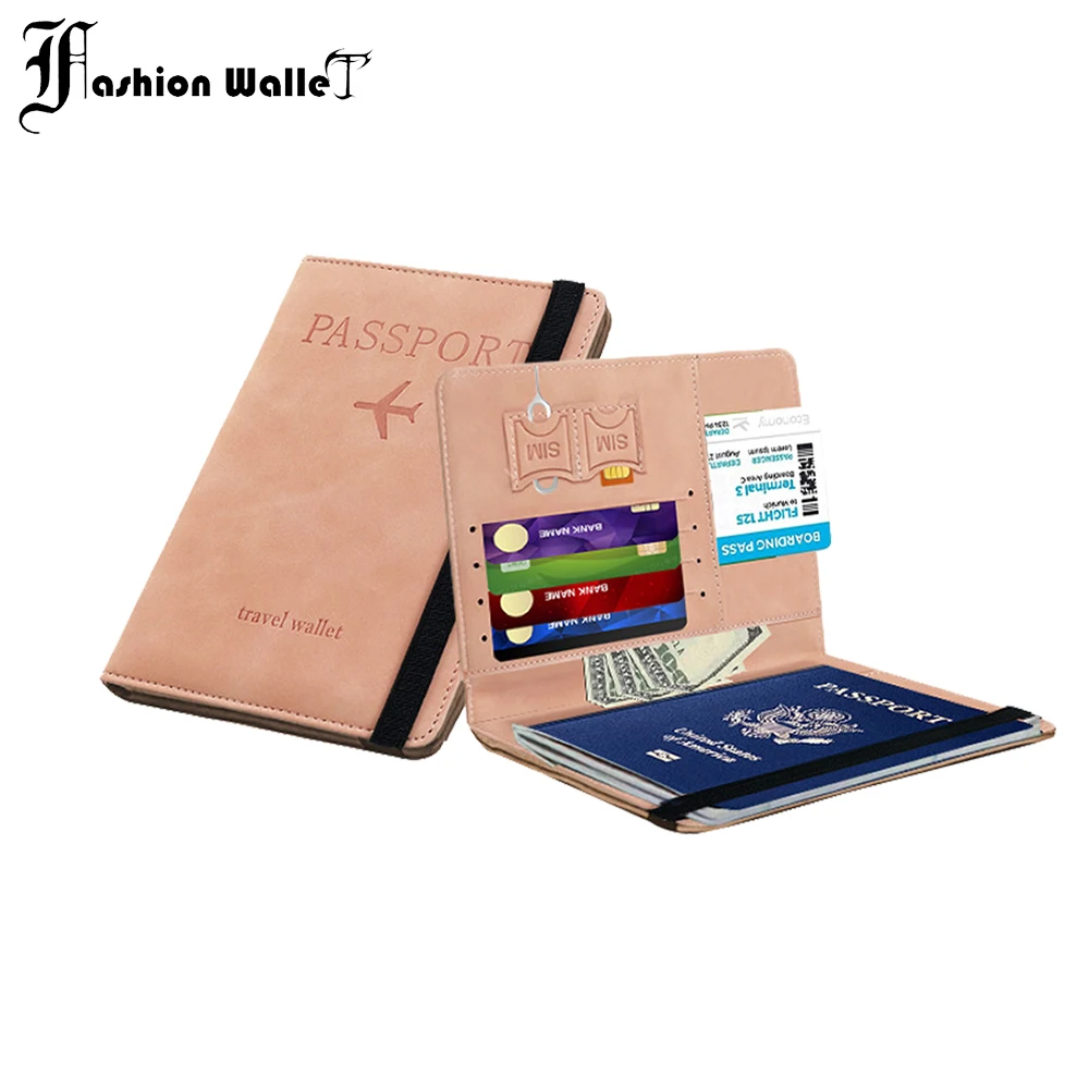 PULeatherRFIDPassportCoverCardHolderCreditIDCardWallet