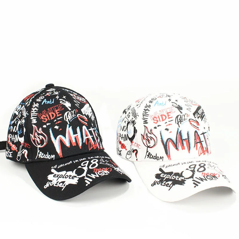 

Summer Graffiti Hip-Hop Hat Men And Women Hipster Baseball Cap Youth Student Hip-Hop Hat Casual Wild Sunshade Cap
