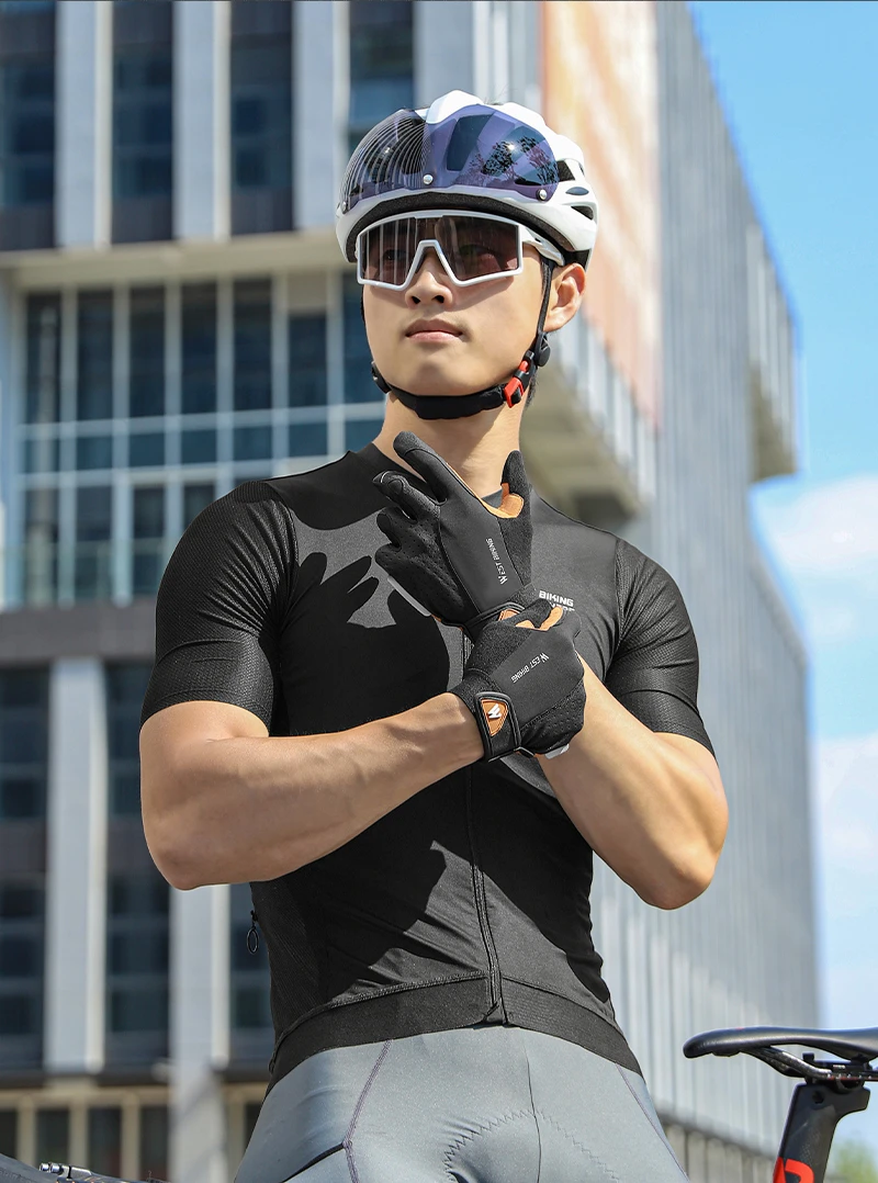 WEST BIKING Herren Vollfinger-Fahrradhandschuhe Touchscreen-fähig Rutschfest Stoßdämpfend Motorrad- und Fahrradhandschuhe für Frühling und Herbst – Detail 3
