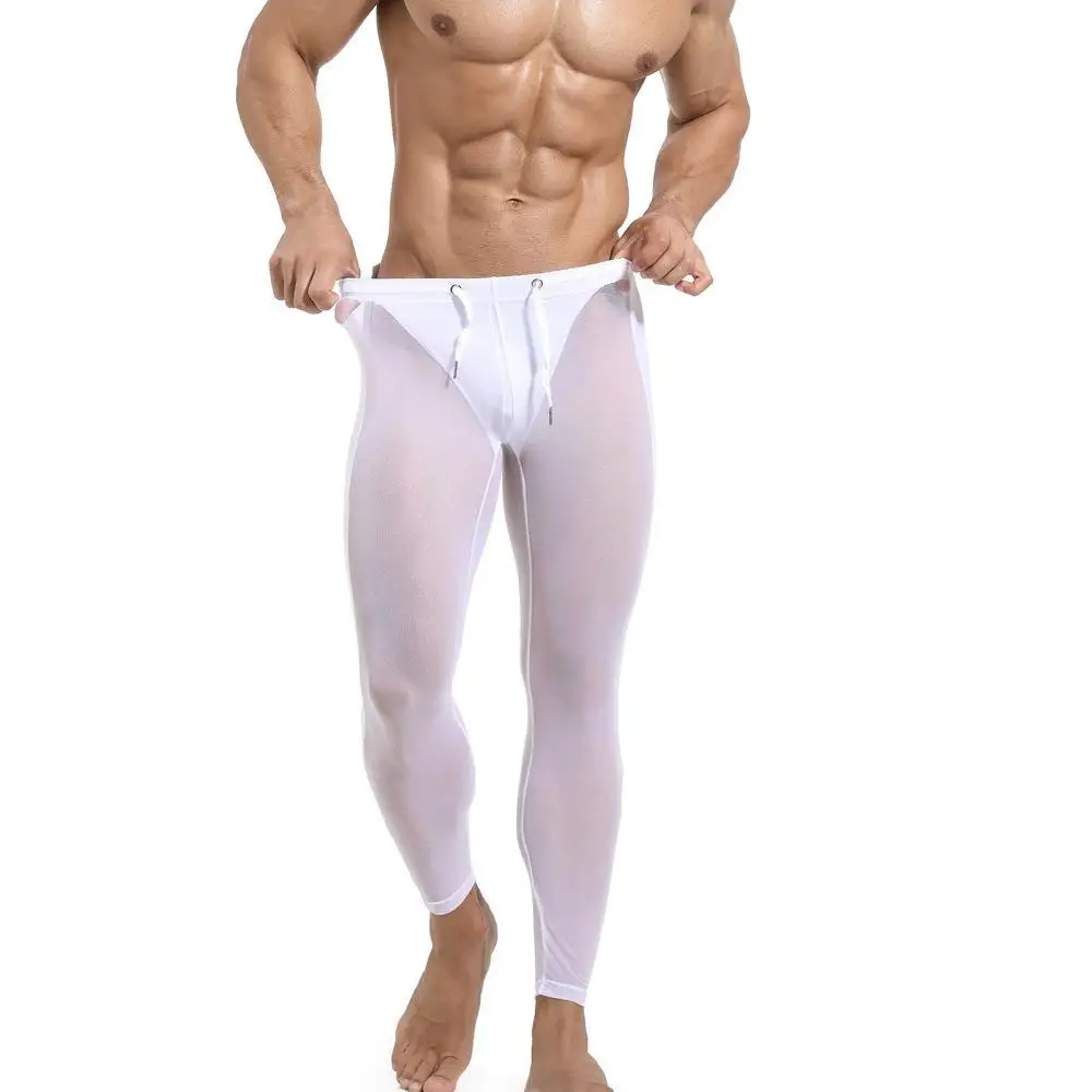Mesh Breathable Fitness Training Capri Tights High Elastic Cycling Pants For Men