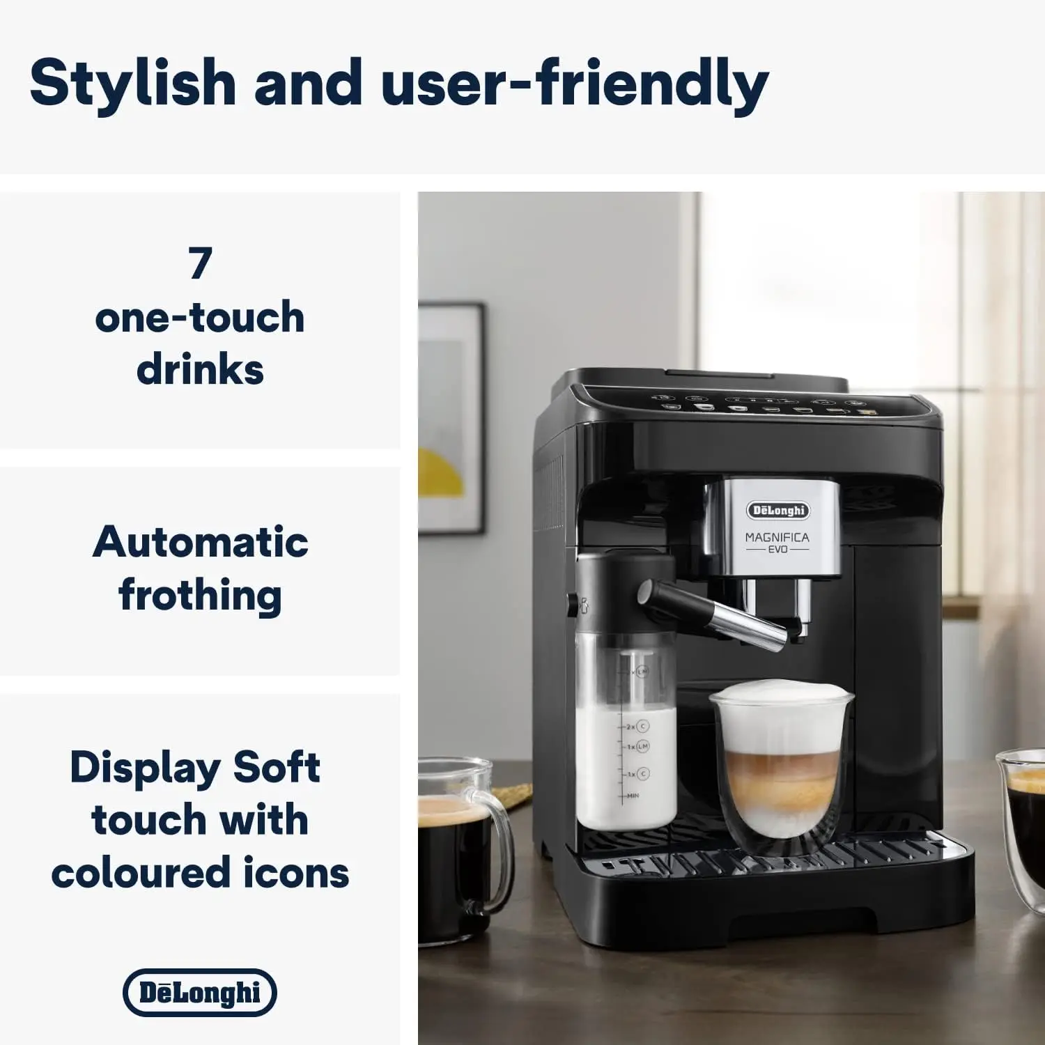 Description Picture 2 of itemDelonghi ECAM290.61.B 1.8L 250g Capacity 1450w 15 BAR Fully-Automatic Coffee Machine Maker Automatic Espresso Coffee Maker