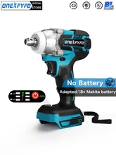  2 IN 1 Brushless Cordless Electric Impact Wrench 1/2 inch Screwdriver Socket Power Tools Compatible for Makita 18V（no battery） 