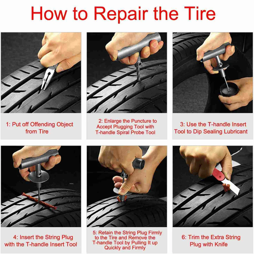 CCIYU 57-Piece Tire Repair Plug Kit – DIY Fix For Car, Truck, Motorcycle Flat Tires 5 thumbnail image