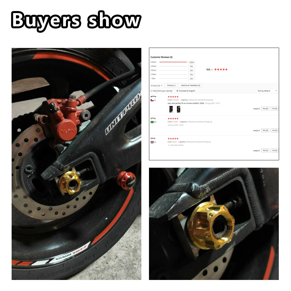 OTOM Titanium Alloy Rear Axle Nut M22*1.5 Flange Nut Burned Hexagon Screw Nuts Fastener HONDA CRF CRF-X KAWASAKI KXF 250 450