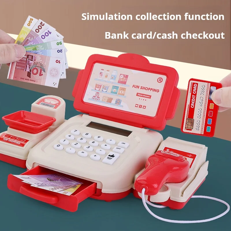New Children's Supermarket Cash Register Calculator Scan Shopping Card Cash Register Play Every Family Toys Boys Girls Gifts