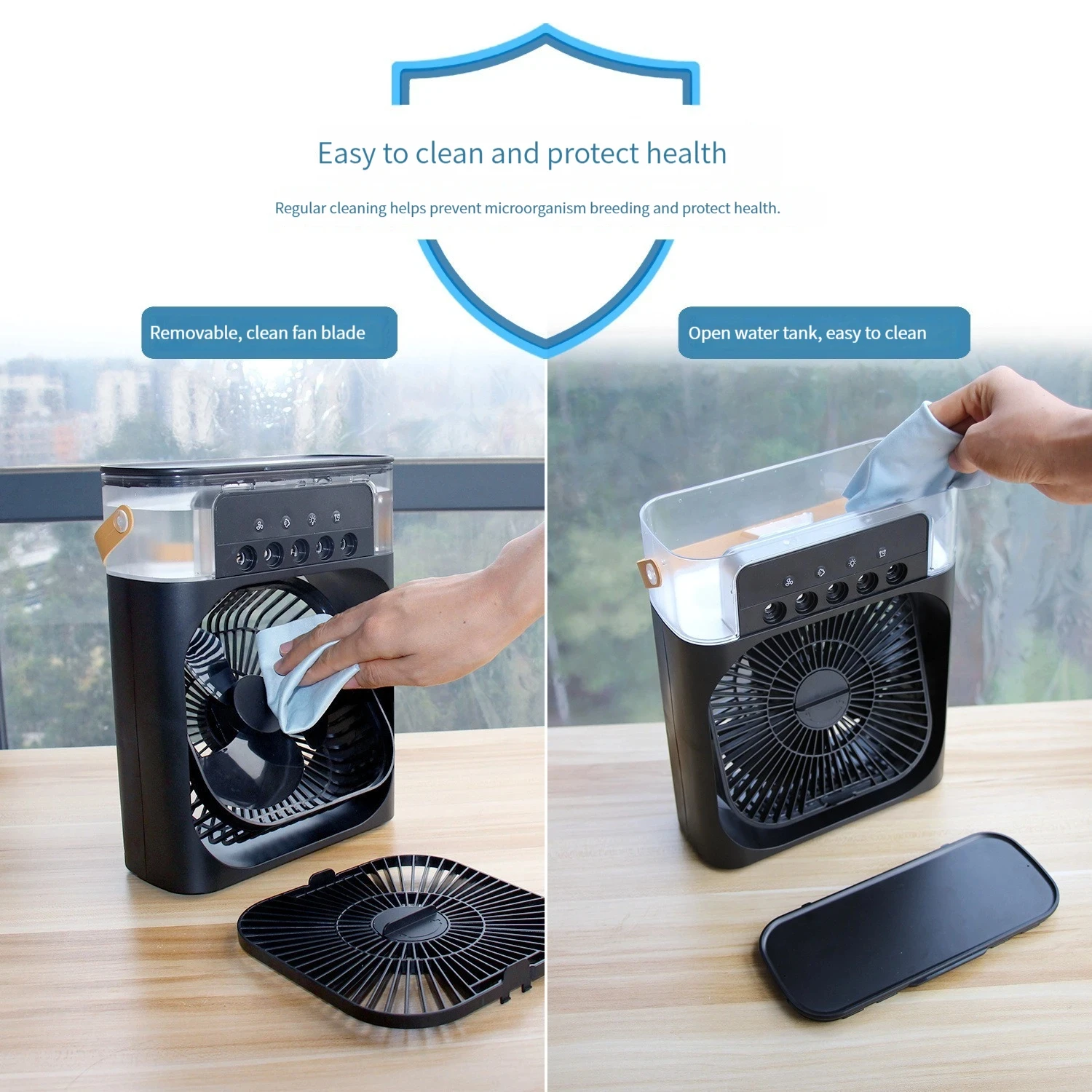 3-in-1 Air humidifier Cooling USB fan Water mist Small refrigeration Air conditioner Mini fan Water cooled silent air cooler 2