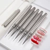 Silver Nail Liner Brush 6/9/12/15/18mm Thin Nail Art Brush for Manicure Design Pen Detail Acrylic Line Detail Drawing Painting 3