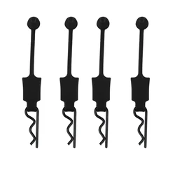 Durable Rubber Body Clips Set - Pack of 4 (Black)