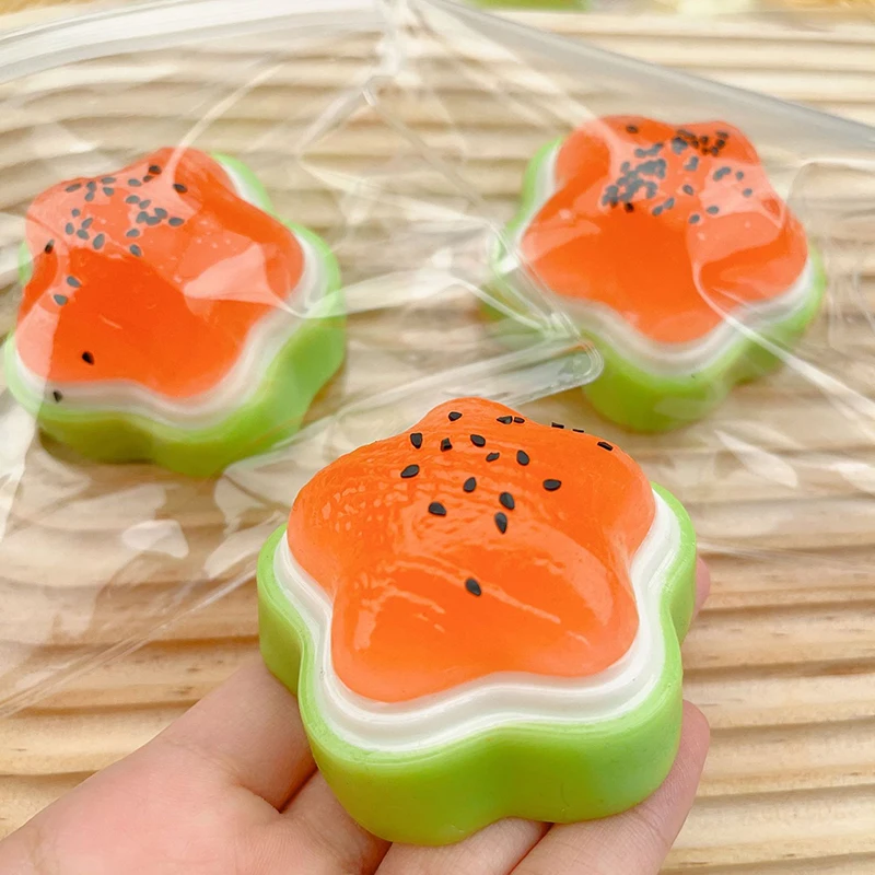 1PC Antistress Foot Simulated Watermelon Decompression Toys Kawaii Antistress Stress Relief Slow Rising Toys 4
