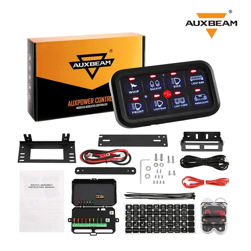 

Universal 8 gangs On-Off Switch Panel LED Light Background Power System Control Electronic Relay System for SUV CAMPER RV MARINE