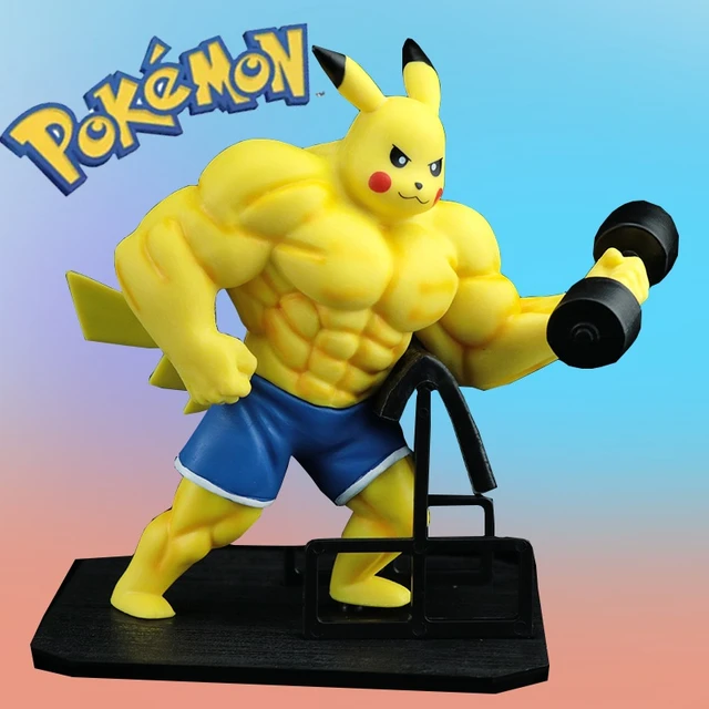 Pokemon Pikachu Anime Figure Cosplay Muscle Man Funny Creative