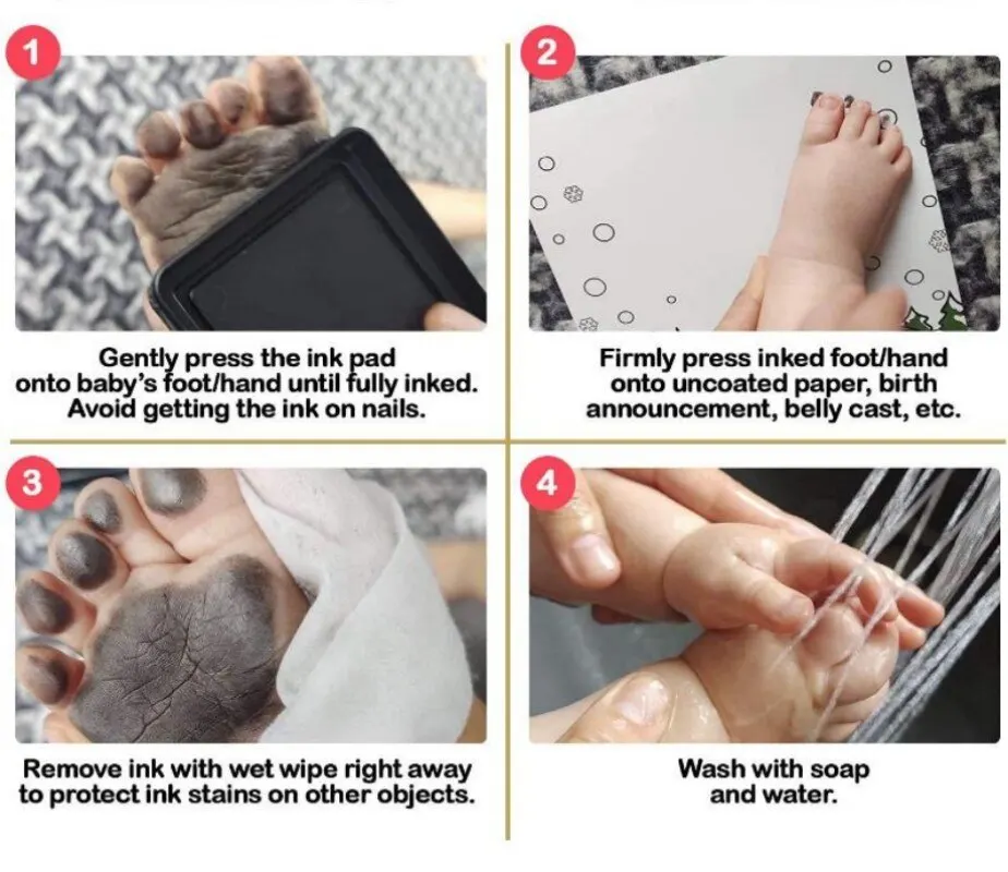 Newborn Inkless Print Kit Hand Footprint Makers Paw Print Pad Infant Souvenirs Toys Gift Memory Helpers hand and footprint kit