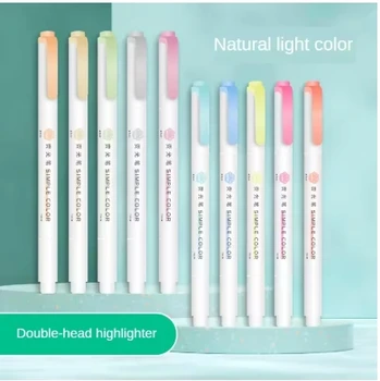 5 pezzi evidenziatori pastello colori doppia punta penna fluorescente con gancio pennarello colorato pennarelli carini per journaling cancelleria giapponese 1