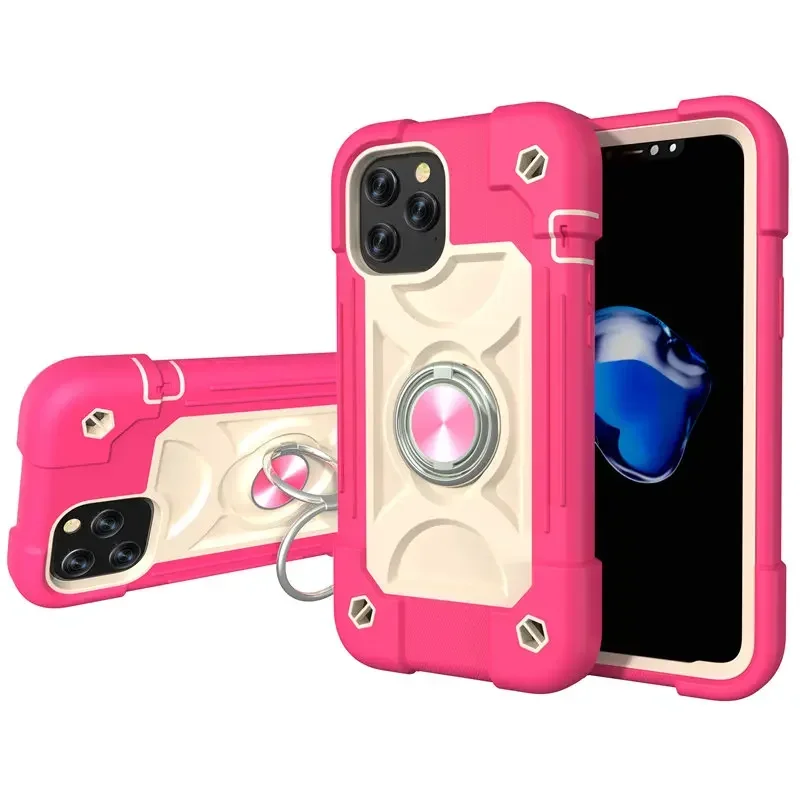 Colorful Rugged Armor Bumper Shockproof Phone Case with Ring Holder