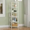 Multifunctional 6 Tier Bookcase Storage Shelf Narrow Organizer Living Room Bedroom Office Kitchen Plant Display 4