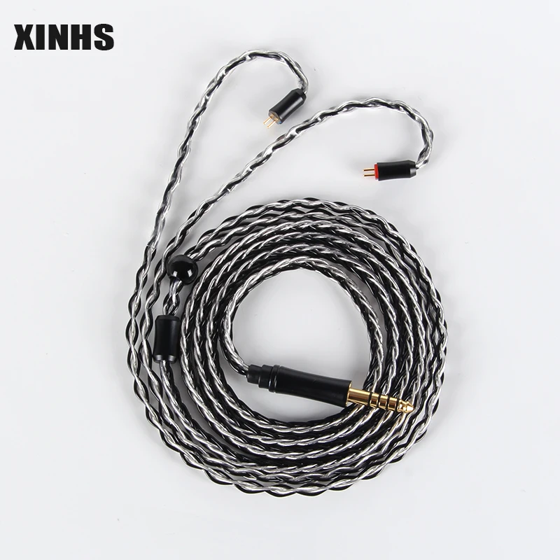 Xinhs 8 Core 5n Single Crystal Copper Silver Plated Wire Headphone