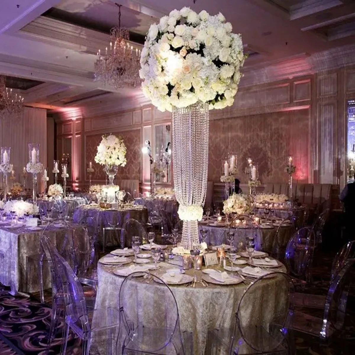 5pcs/6pcs12pcs)60/100cm/120cm tall)ylinder Pedestal Stand Plinth Acrylic Plinths flower Display Stand Set for Wedding Event